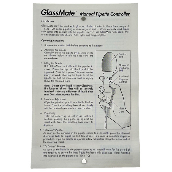 Rainin GlassMate Pipette Filler 1-100ML - Picture 3 of 6